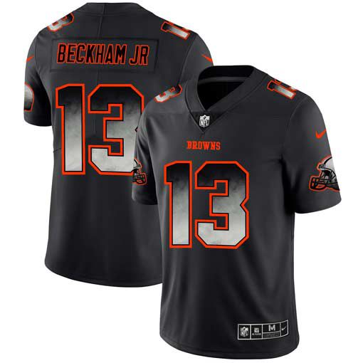 Men Cleveland Browns #13 Beckham jr Nike Teams Black Smoke Fashion Limited NFL Jerseys->cleveland browns->NFL Jersey